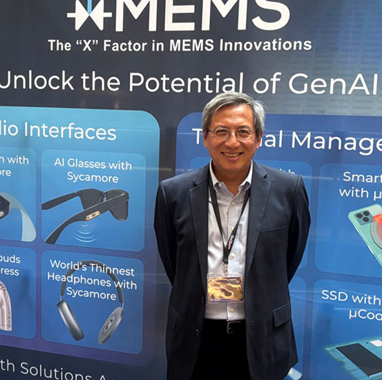圖1　xMEMS CEO姜正耀表示，xMEMS壓電式MEMS揚聲器可以達成輕量化、微型化以及形狀自由與時尚設計同時提供高效能與音質